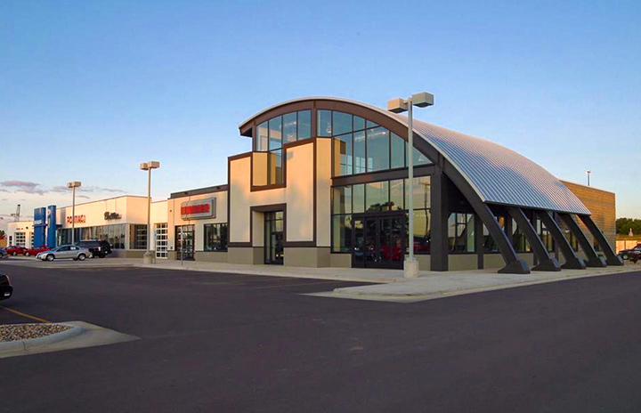 Cadillac Hummer Elaborate commercial building Sioux Falls Cadillac